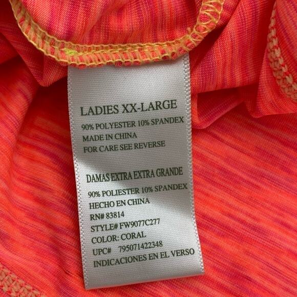 Tangerine Tank Top Women's XXL Variegated Orange Long Active Running Athleisure - Picture 6 of 9